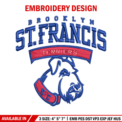 st francis terriers embroidery design, st francis terriers embroidery, logo sport, sport embroidery, ncaa embroidery