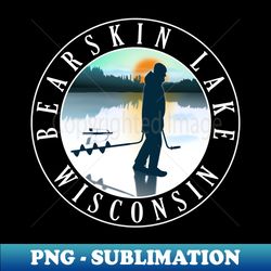 ice fishing sublimation - exclusive bearskin lake wisconsin design - high-resolution png download