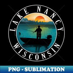 lake nancy wisconsin fishing - stunning sublimation artwork