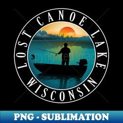 png transparent digital download file - sublimation fishing art - capture the beauty of lost canoe lake wisconsin