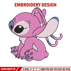 stitch pink embroidery design, stitch pink embroidery, cartoon design, embroidery file, logo shirt, instant download