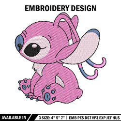 stitch pink embroidery design, stitch pink embroidery, cartoon design, embroidery file, logo shirt, instant download