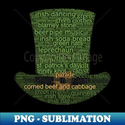 leprechaun hat - shamrock design - high quality sublimation digital download