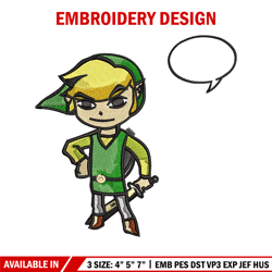 toon link embroidery design, toon link embroidery, cartoon design, embroidery file, logo shirt, digital download.