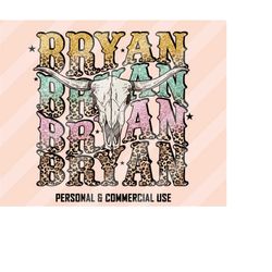 bryan png, bryan bull skull png, western sublimation designs, country music png, country png, luke png, western png, leo