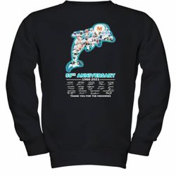 miami dolphins logo 55th anniversary 1966 2021 thank you for the memories signatures youth sweatshirt