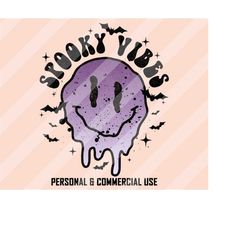 spooky vibes png, halloween sublimation designs, smiley face png, halloween png, retro halloween png, spooky designs, sp