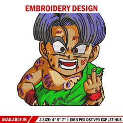 trunks kid embroidery design, dragonball embroidery, nike design, embroidery shirt, embroidery file, digital download