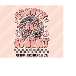 groovy and spooky png, halloween sublimation designs, groovy halloween png, disco ball png, halloween png, retro hallowe