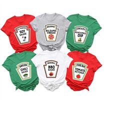 condiment groups matching shirts for halloween, halloween family group costume shirts, halloween condiment sweater,group