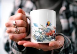 fish coffee mug, aquarium mug, marine life