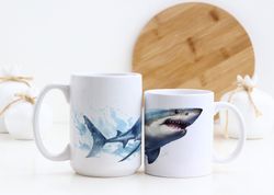 shark coffee mug, aquarium mug, marine life