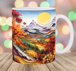 3d autumn landscape mug