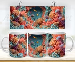 3d corals ocean landscape mug