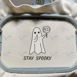 stay spooky embroidery machine design, spooky boo embroidery design, cute spooky halloween embroidery design