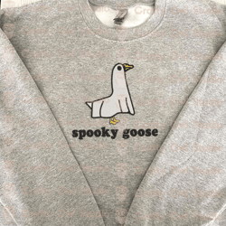 spooky goose embroidery machine design, halloween silly goose embroidery design, funny animal embroidery file