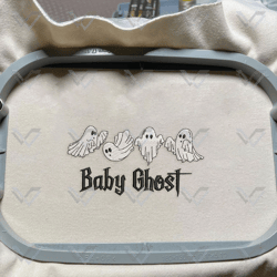 baby ghost embroidery design, customized halloween embroidery machine design, custom embroidery