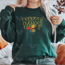 cartoon brand bear embroidered sweatshirt, winnie the pooh brand embroidered crewneck, custom brand embroidered sweatshirt, best-selling cartoon embroidered sweatshirt, brand bear embroidered sweatshirt