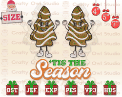 tis the season embroidery, christmas tree cake embroidery designs, christmas embroidery designs, christmas embroidered