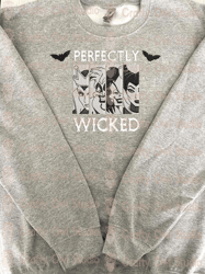 perfectly wicked embroidered sweatshirt, friends horror embroidered sweatshirt, horror movie characters embroidered shirt, horror lover gift, horror movie gifts