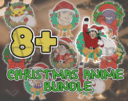 christmas embroidery designs, christmas anime embroidery bundles, inspired anime embroidery, christmas anime