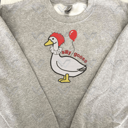 silly goose on the loose embroidery machine design, halloween silly goose embroidery file, horror movie embroidery file