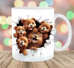 3d five bears mug