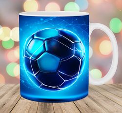 3d neon soccer ball mug