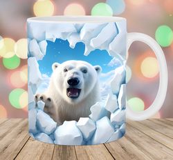 3d polar bear mug
