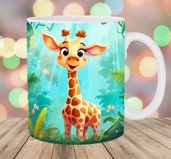 cartoon baby giraffe mug