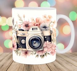 vintage photo camera mug