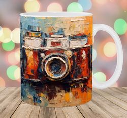 vintage rustic photo camera mug