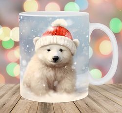 winter baby polar bear mug