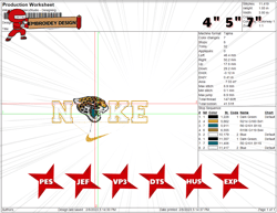 nike nfl jacksonville jaguars logo embroidery design, nike nfl logo sport embroidery machine design, famous football team embroidery design, football brand embroidery, pes, dst, jef, files