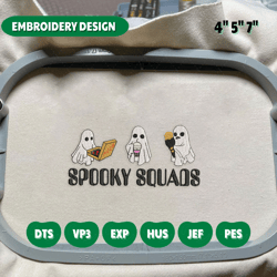 spooky halloween embroidery file, spooky foodie embroidery machine file, stay spooky embroidery design, embroidery files