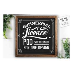 Extended POD commercial license for one design SVG Print on Demand license