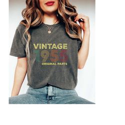 comfort colors vintage since 1955 shirt gift for birthday, 68th birthday vibes, cute birthday gift for her, trendy retro