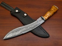 custom handmade damascus steel hunting bowie knife pakkawood handle gift for him groomsmen gift wedding anniversary gift