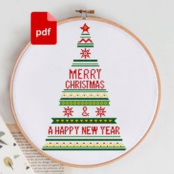 christmas tree cross stitch pattern pdf holly christmas lettering cross stitch, happy new year cross stitch
