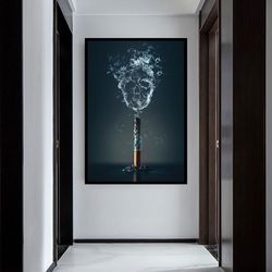 cigarette canvas wall art, cigarette canvas print, cigarette smoke canvas print, smoke canvas print, ready to hang canva