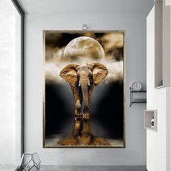 elephant wall art, elephant canvas, elephant poster, elephant photo print, modern wall art, extra large canvas, nature p