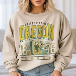 retro football sweatshirt, oregon football shirt, oregon-ducks mascot sweatshirt, gift for fans, ncaa football shirt