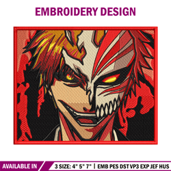 ichigo laugh embroidery design, bleach embroidery,anime design, embroidery shirt, embroidery file, digital download