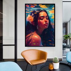 ethnic canvas canvas wall art, woman wall art, canvas wall art, ethnic woman wall art, beatiful woman wall art, colorful