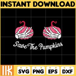 save the pumpkins svg, designs breast cancer svg, cancer svg, cancer awareness, pink ribbon, breast cancer