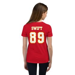 1989 chiefs youth tshirt, taylor's version, football jersey tshirt, red and gold, kansas city, kingdom