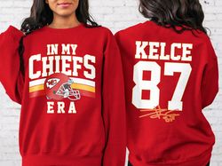 retro in my chiefs era shirt, vintage travis kelce t-shirt, america football sweatshirt, football fan gifts, travis kelc