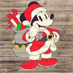 Disney Vintage Santa Mickey Mouse SVG Cutting Digital File SVG EPS DXF PNG