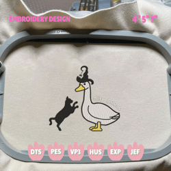 Spooky Goose Embroidery Machine Design, Hocus Pocus Goose Embroidery Design, Halloween Movie Goose Embroidery File