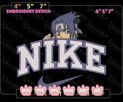 inspired anime embroidered sweatshirt, nike x sasuke naruto embroidered sweatshirt, brand anime embroidered hoodie, inspired anime embroidered crewneck, anime embroidered gift